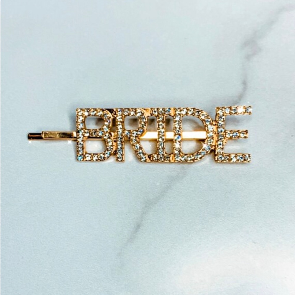 BRIDE gold rhinestone hair pin